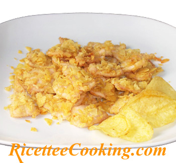 Bocconcini di pollo alle patatine chips